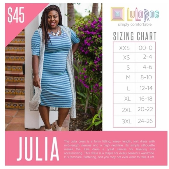NWT Lularoe Julia Dress M Form Fitting Midi Knit with Mid Length Sleeves - Picture 6 of 6